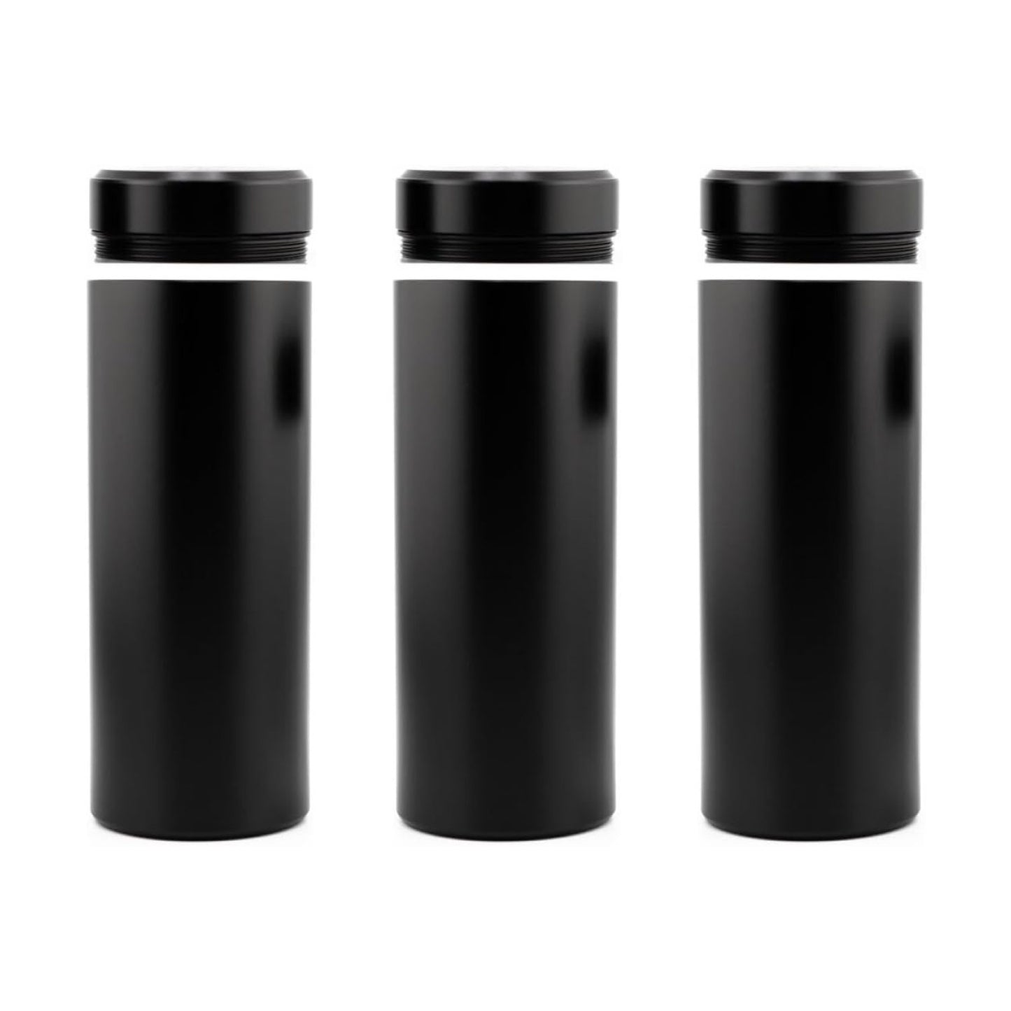 Large Stash Can - Airtight Smell Proof Container, Waterproof Multipurpose Storage Screw-Top Lid Lock - 3 Pack (120ml 45mm*118mm Black)