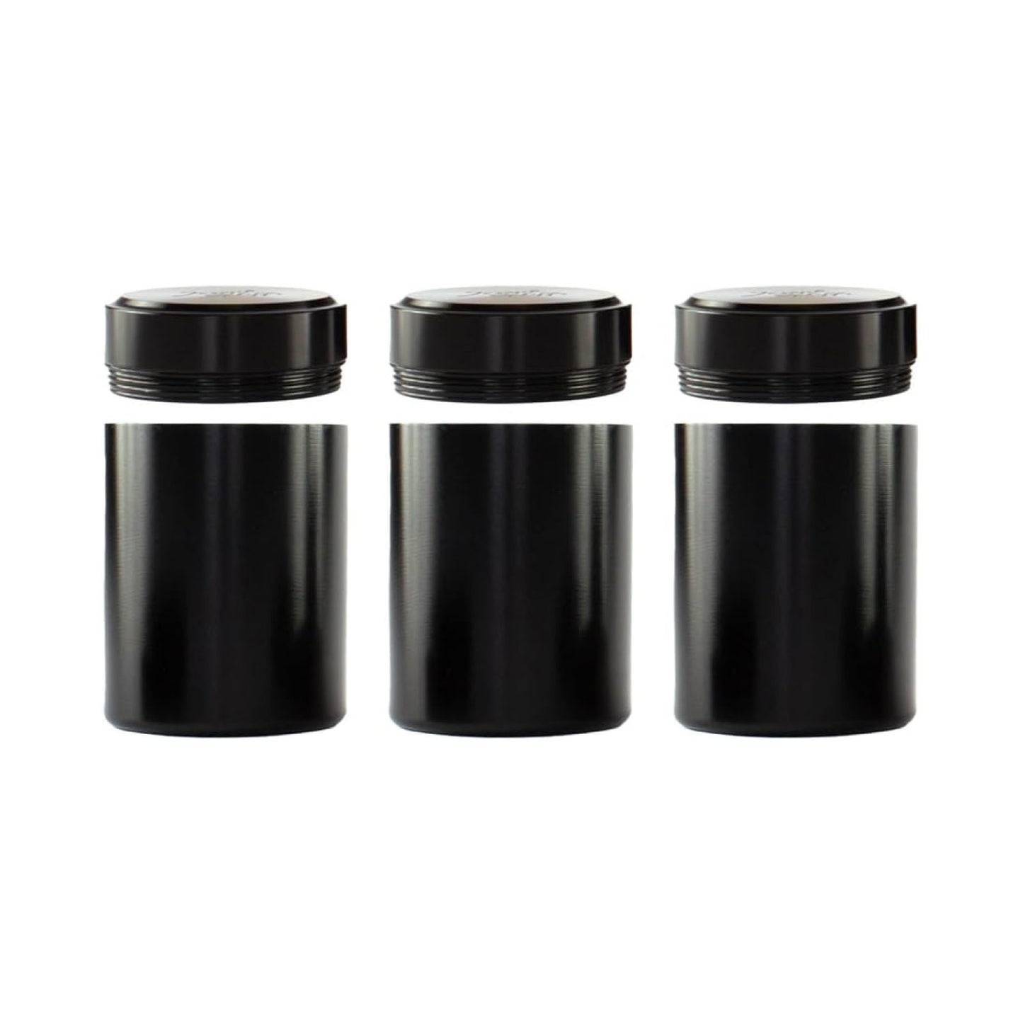 Small Stash Can - Airtight Smell Proof Container, Waterproof Multipurpose Storage, Leaf Screw-Top Lid Lock - 3 Pack (60ml, 45mm*60mm Black)