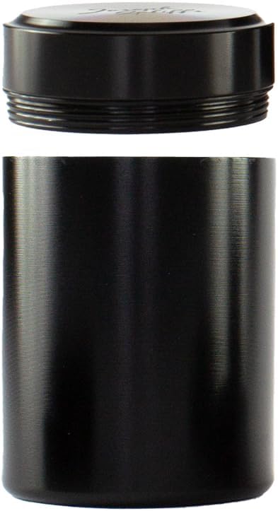 Small Stash Can - Airtight Smell Proof Container, Waterproof Multipurpose Storage, Leaf Screw-Top Lid Lock - 3 Pack (60ml, 45mm*60mm Black)